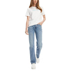 Blaue Mom Jeans aus recycelter Baumwolle