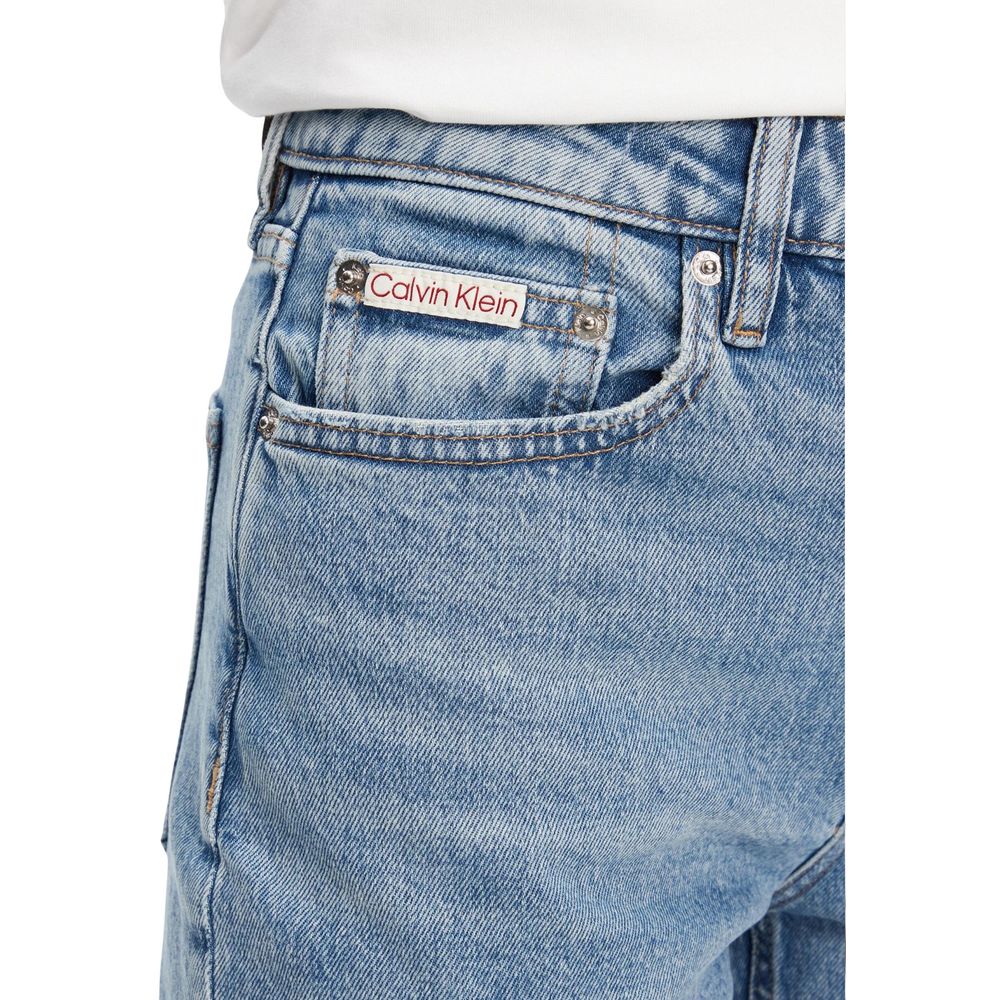 Blaue Mom Jeans aus recycelter Baumwolle