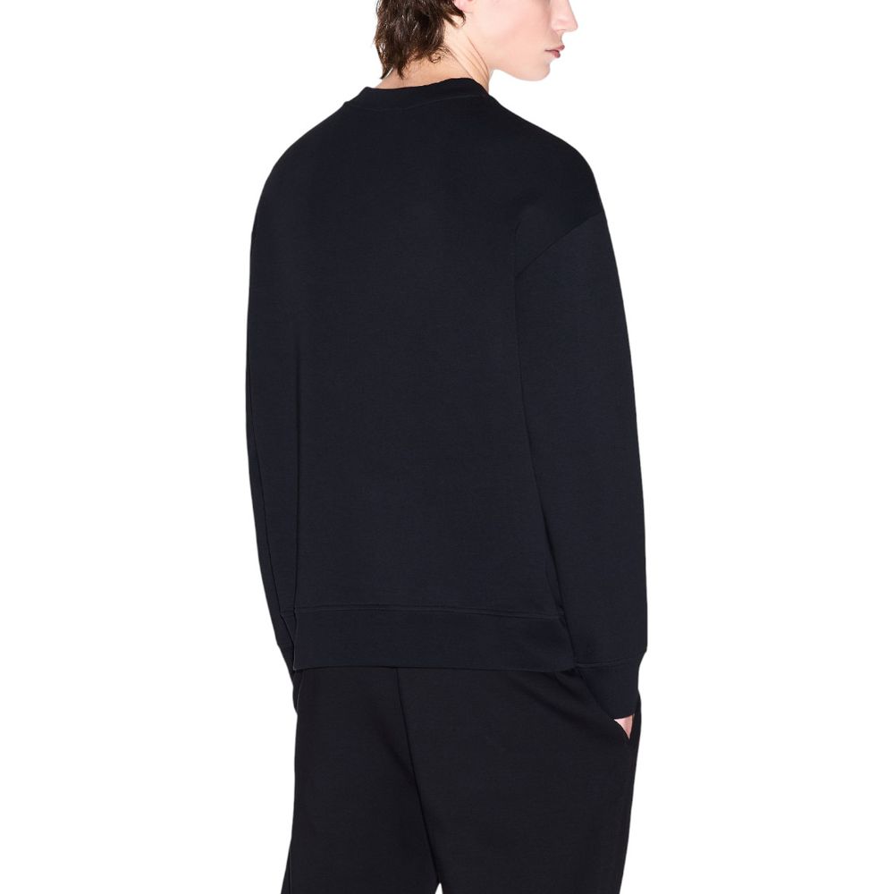 Schwarzer Baumwoll-Sweatshirt