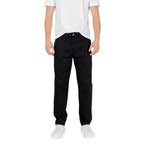 Schwarze Baumwoll-Skinny-Hose