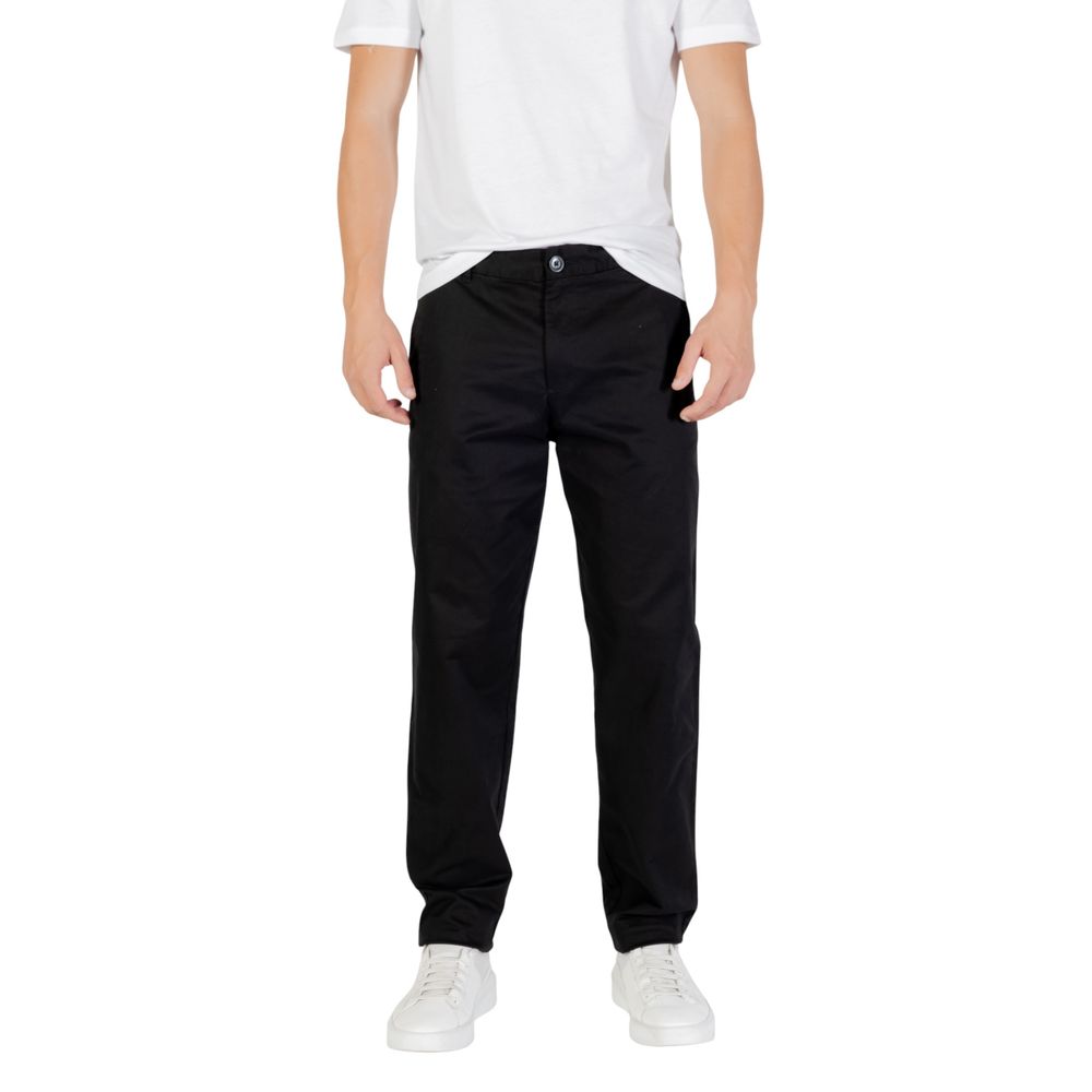 Schwarze Baumwoll-Skinny-Hose