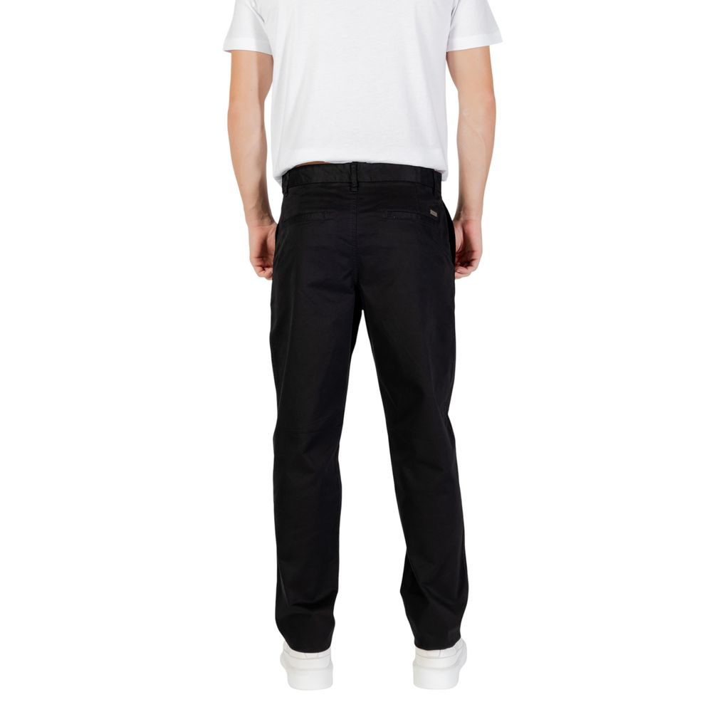Schwarze Baumwoll-Skinny-Hose