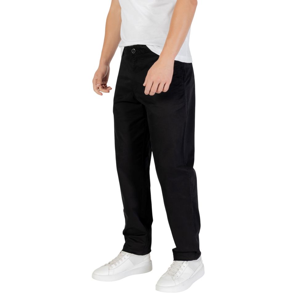 Schwarze Baumwoll-Skinny-Hose