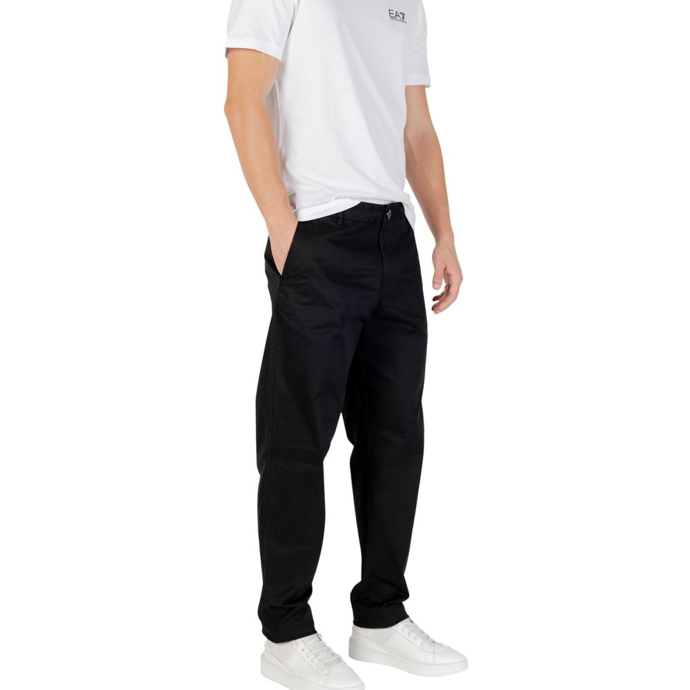 Schwarze Baumwoll-Skinny-Hose