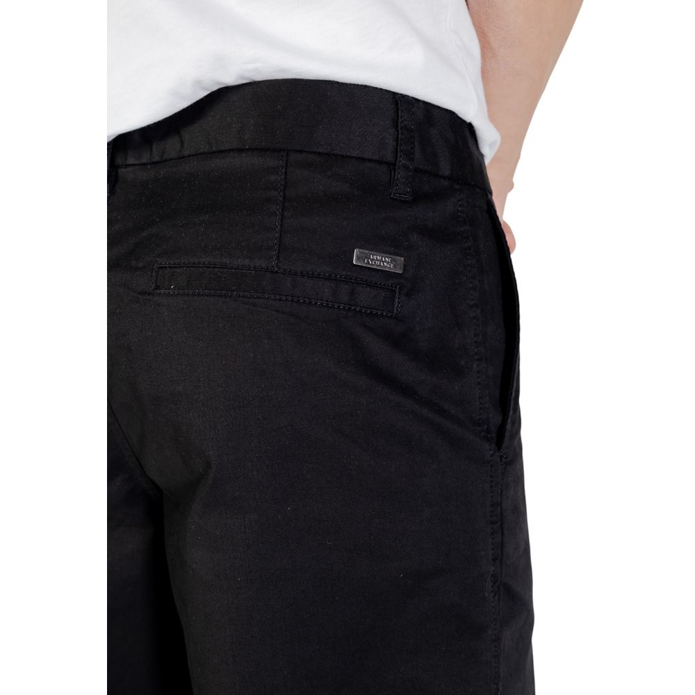Schwarze Baumwoll-Skinny-Hose
