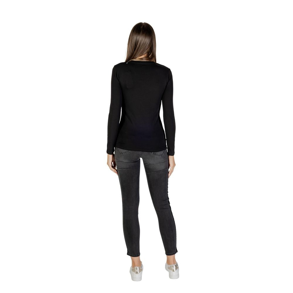 Schwarzes Baumwoll-T-Shirt