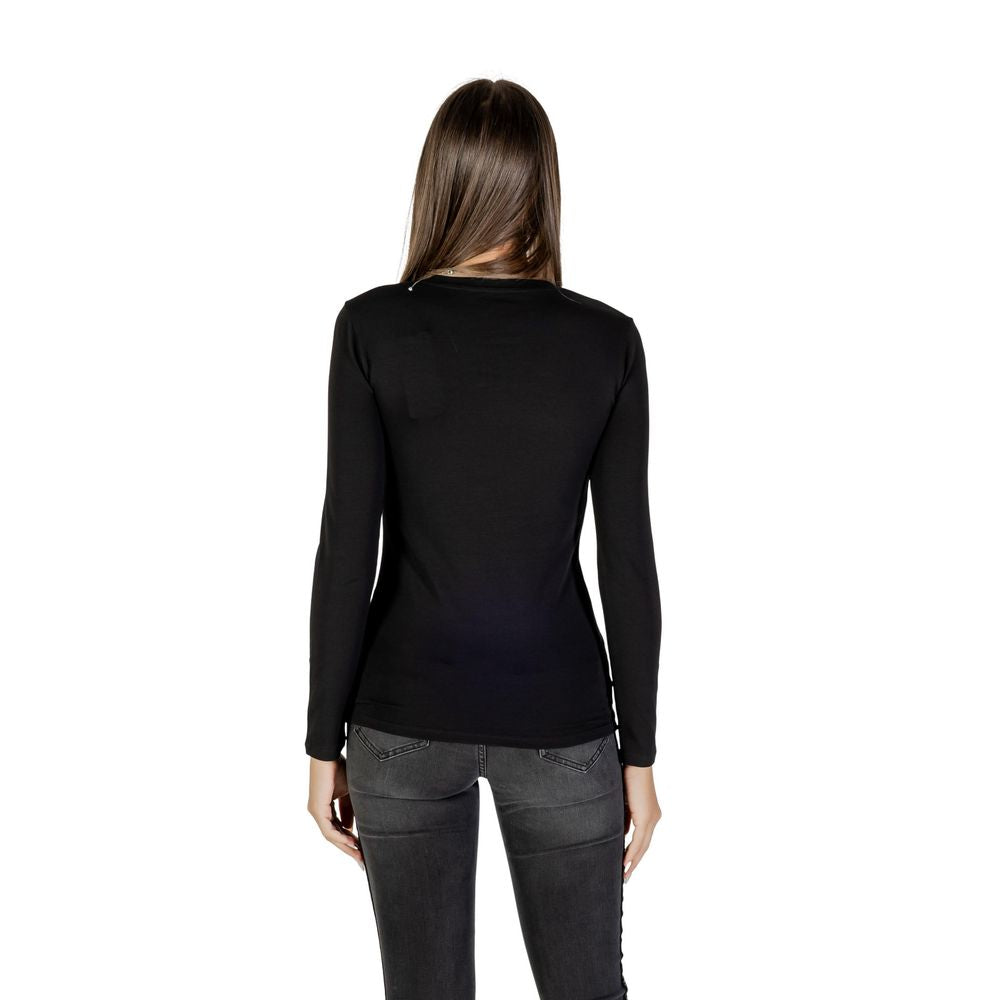 Schwarzes Baumwoll-T-Shirt