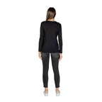 Schwarzes Langarm-T-Shirt aus Baumwolle