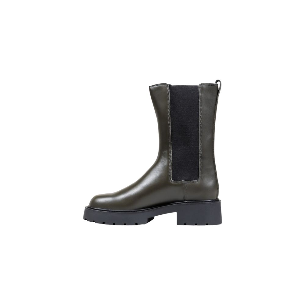 Graue Ankle Boots aus Leder