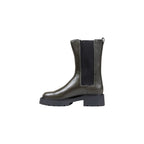 Graue Ankle Boots aus Leder
