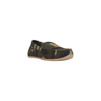 Grüne Textil-Slipper
