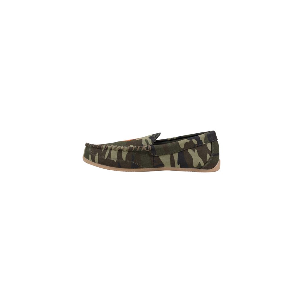 Grüne Textil-Slipper