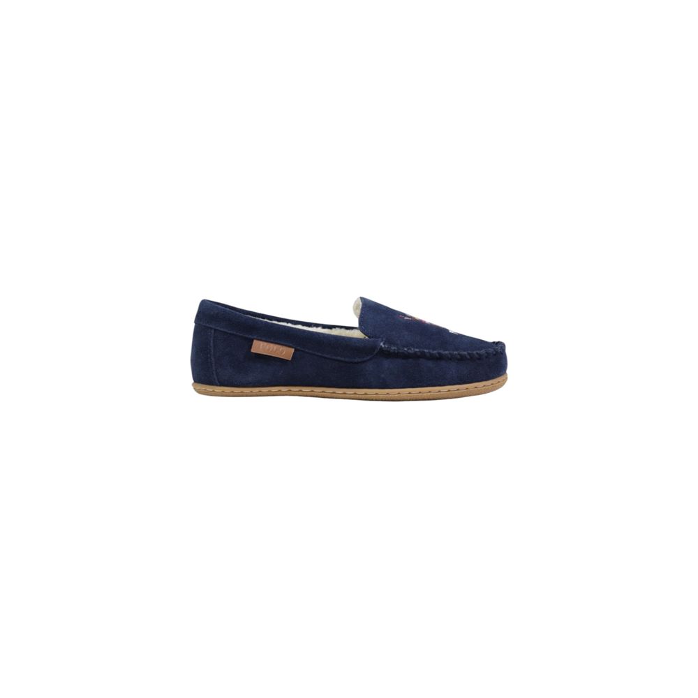 Blaue Wildleder-Slipper