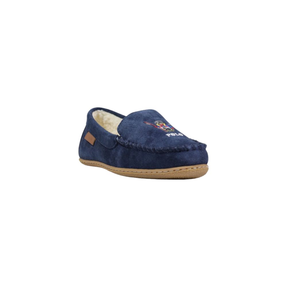 Blaue Wildleder-Slipper