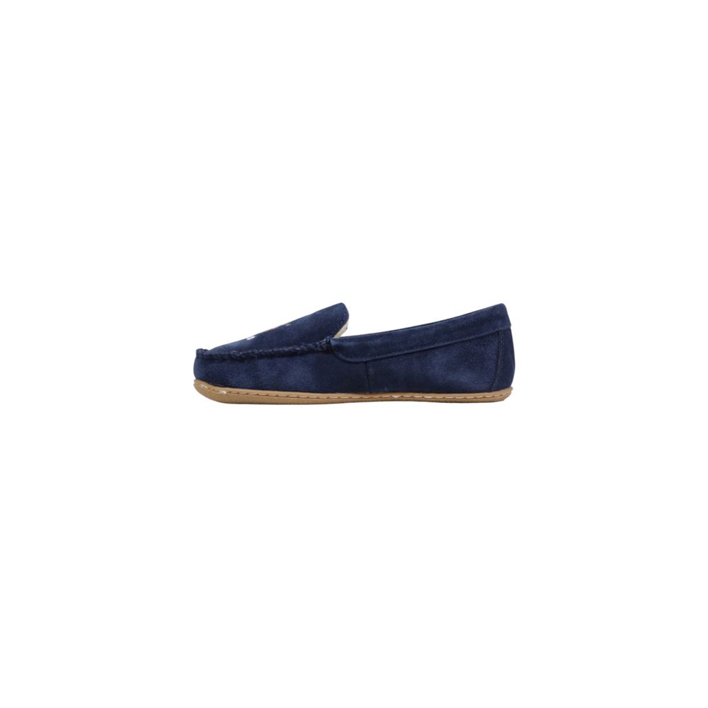 Blaue Wildleder-Slipper