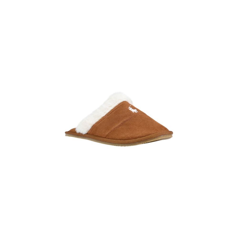 Braune Textil-Slipper