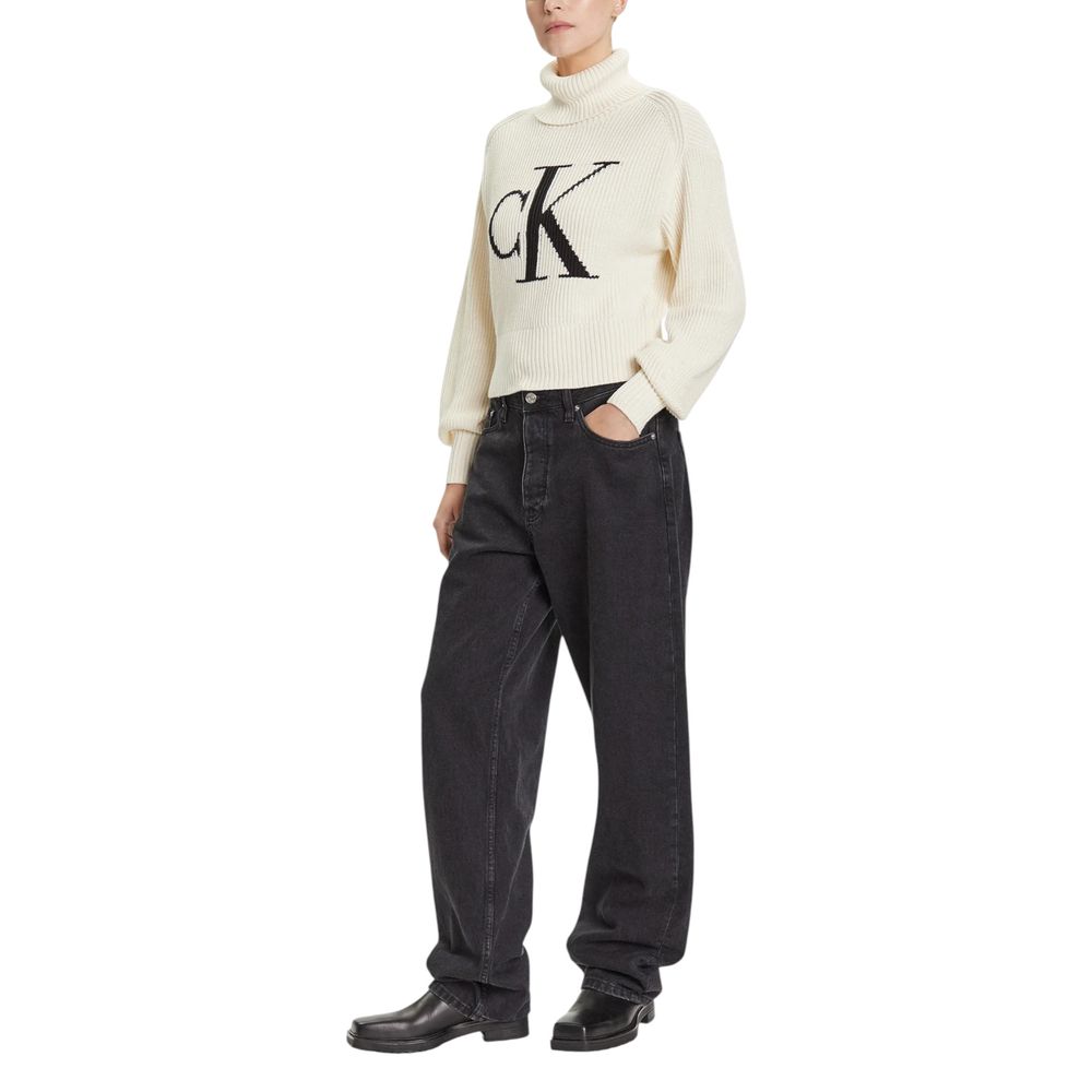 Beige Baumwoll-Sweatshirt