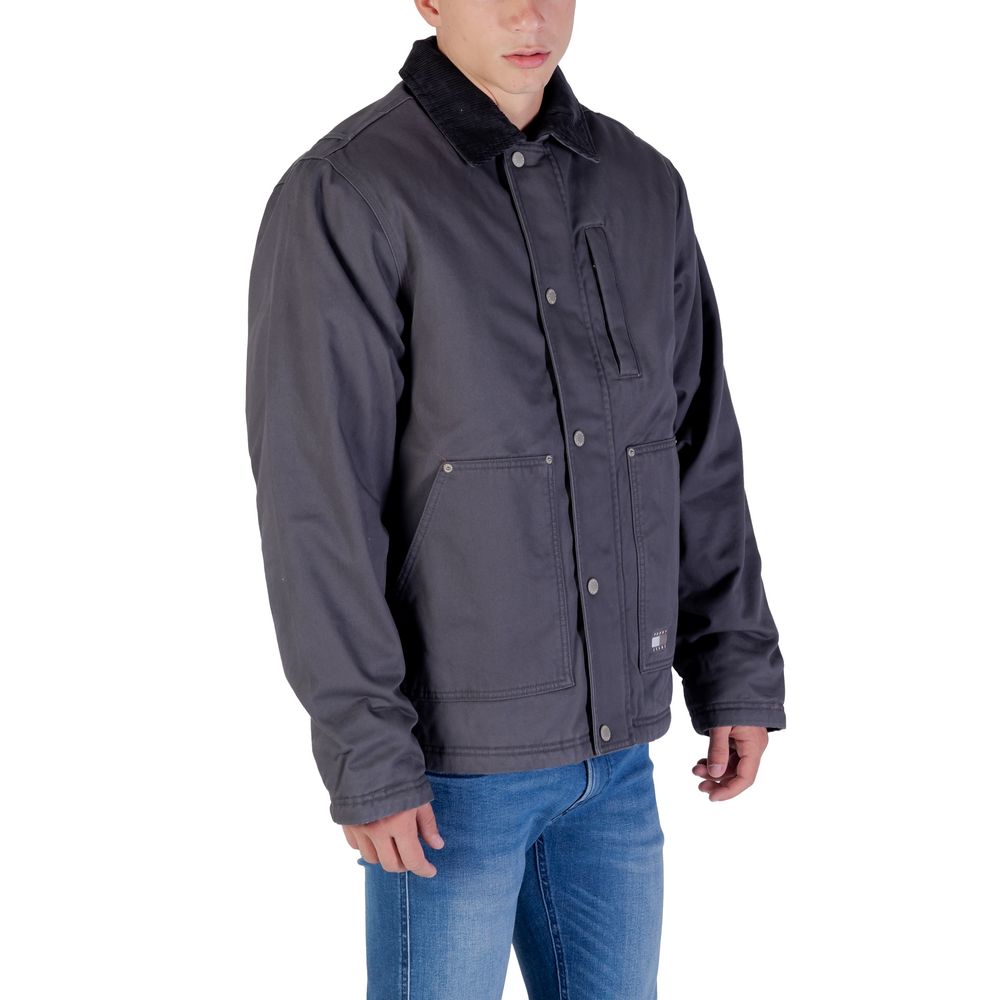 Graue Jeansjacke aus recycelter Baumwolle
