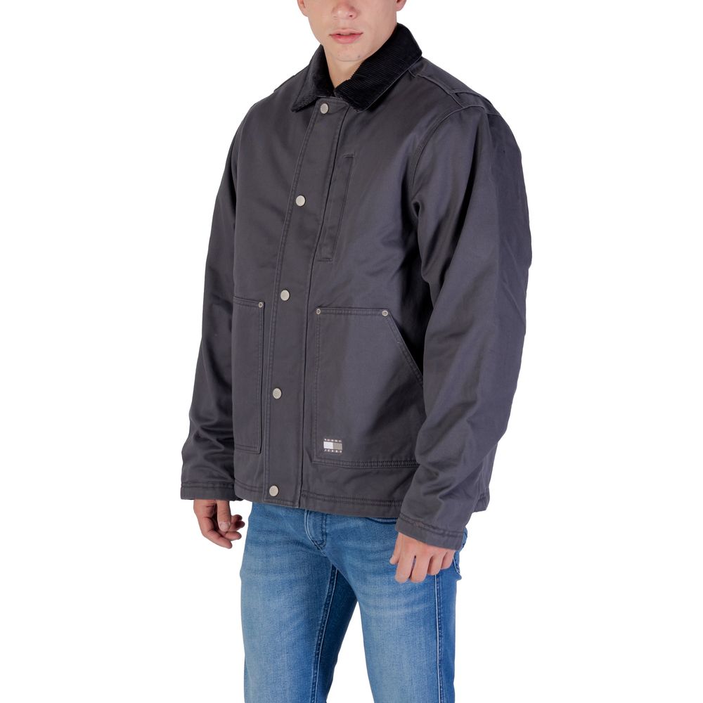 Graue Jeansjacke aus recycelter Baumwolle