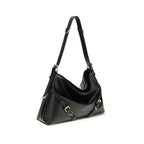 Schwarze Bos Taurus Kalbsleder Schultertasche