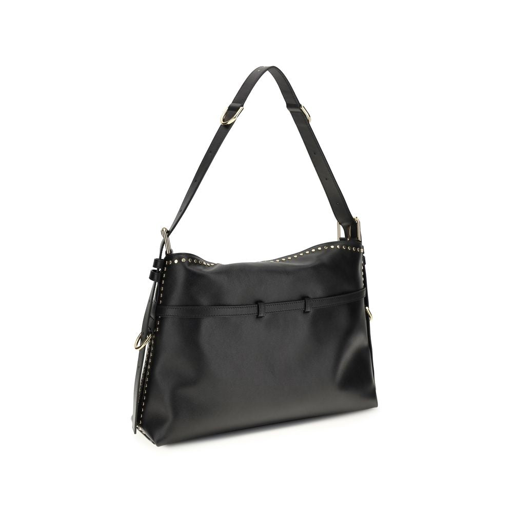 Schwarze Bos Taurus Kalbsleder Schultertasche