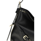 Schwarze Bos Taurus Kalbsleder Schultertasche