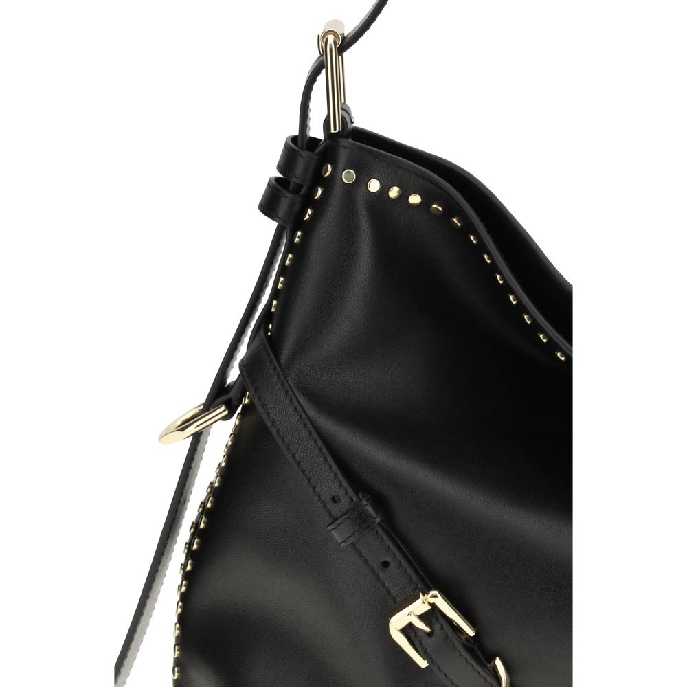Schwarze Bos Taurus Kalbsleder Schultertasche
