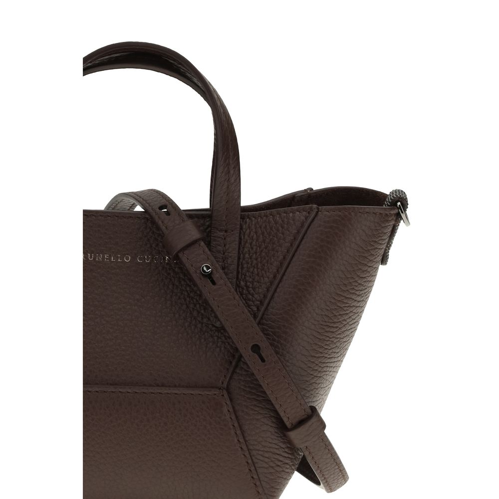 Schultertasche Bos Taurus aus bordeauxrotem Kalbsleder