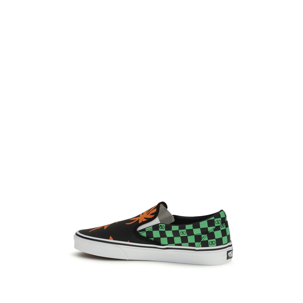 Mehrfarbige Low-Top-Sneaker aus Baumwolle