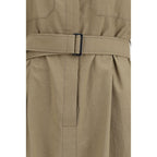 Beige Cotton Casual Dress