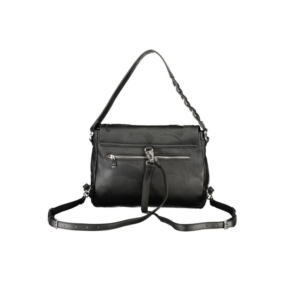 Schwarzer Rucksack aus Polyurethan für Damen