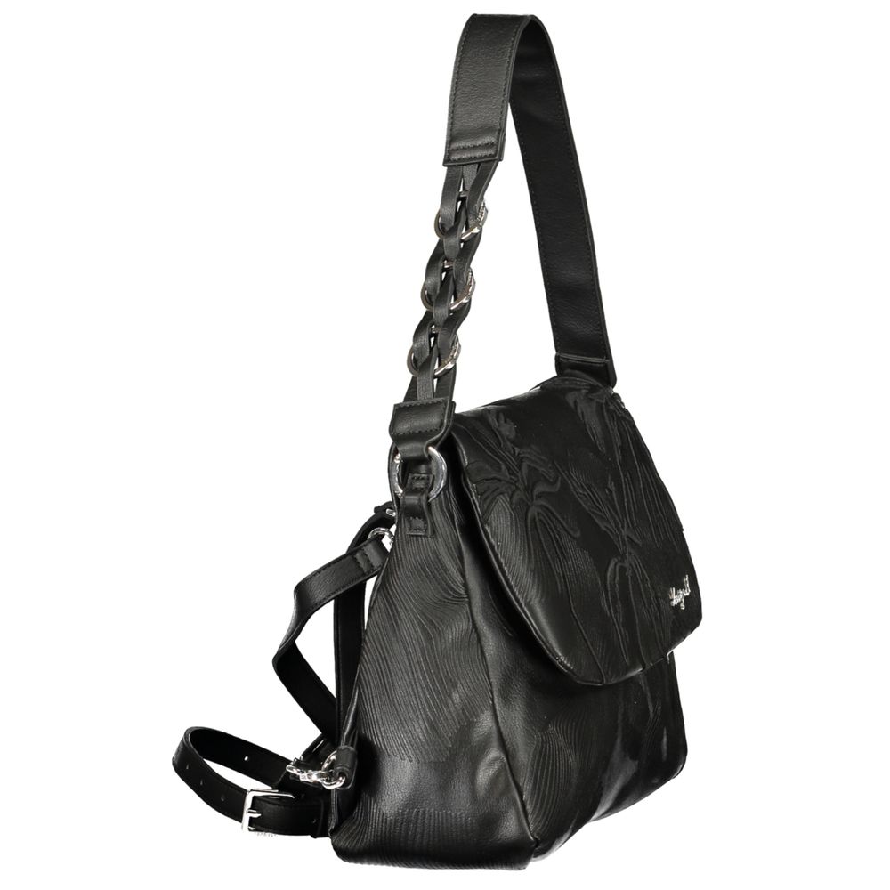 Schwarzer Rucksack aus Polyurethan für Damen