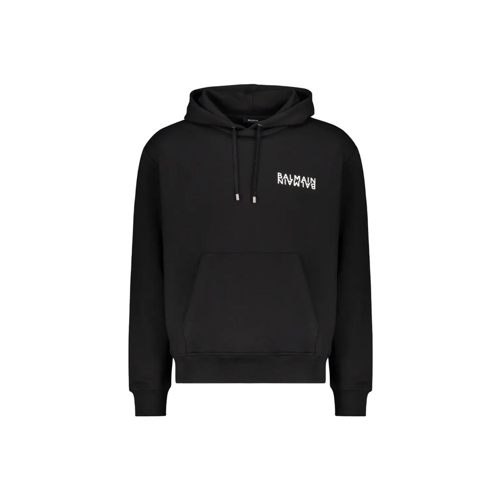 Schwarzer Baumwoll-Hoodie