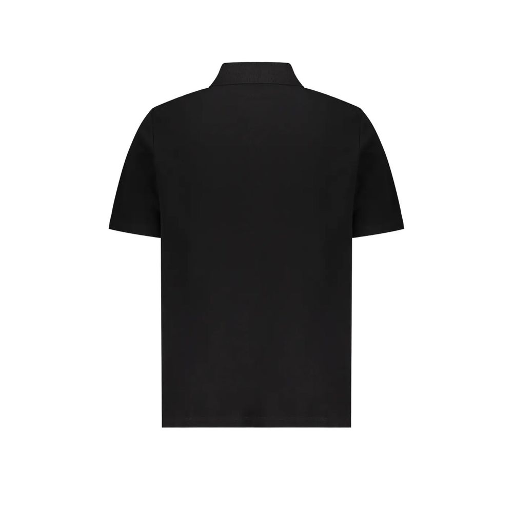 Schwarzes Baumwoll-Poloshirt