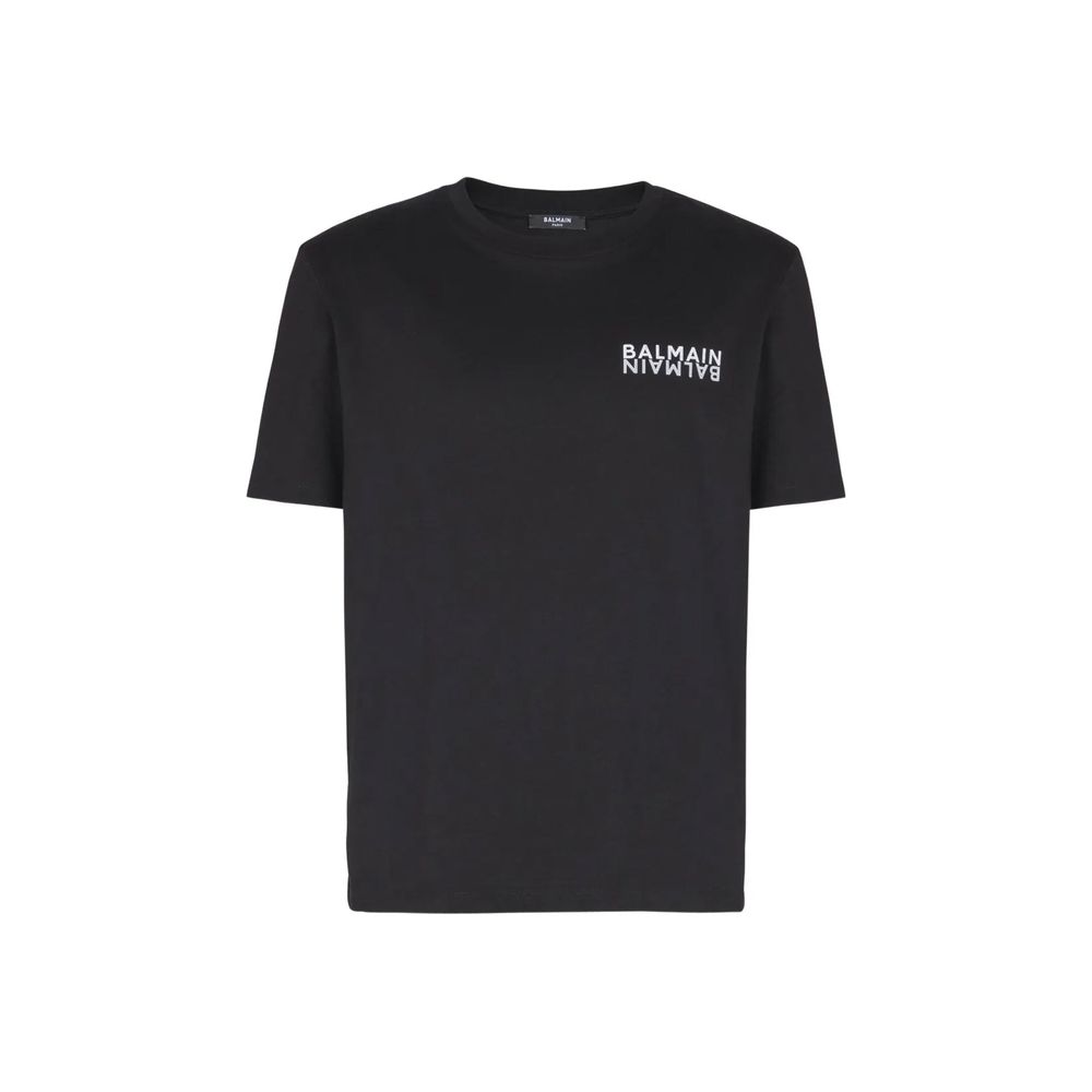 Schwarzes Baumwoll-T-Shirt