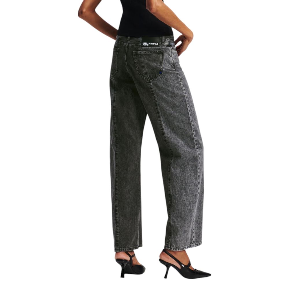 Schwarze Baumwolljeans im Relaxed Fit