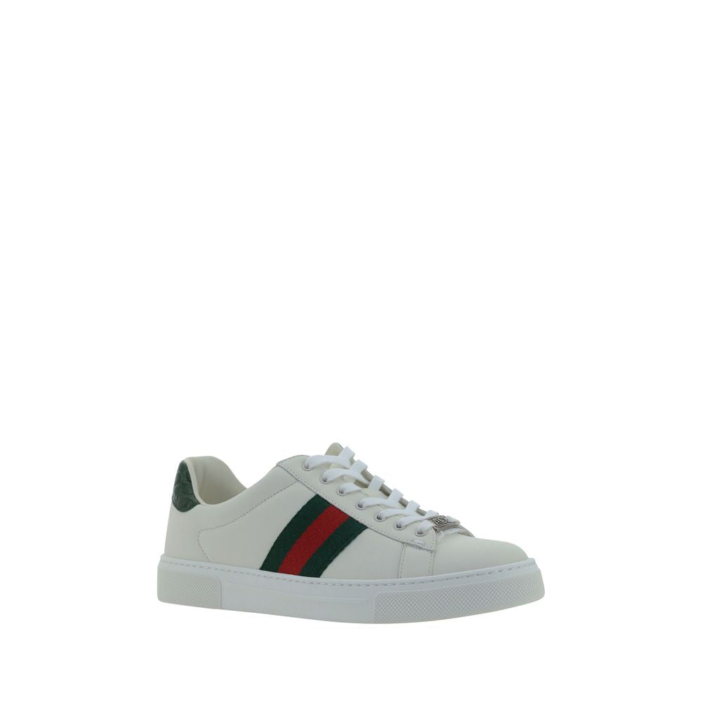Weiße Low-Top-Sneaker aus Kalbsleder Bos Taurus Gucci
