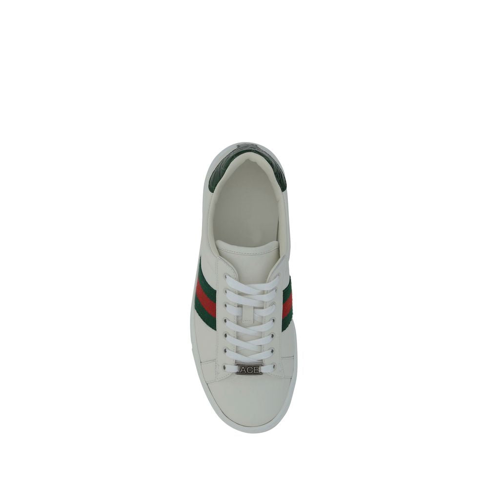 Weiße Low-Top-Sneaker aus Kalbsleder Bos Taurus Gucci