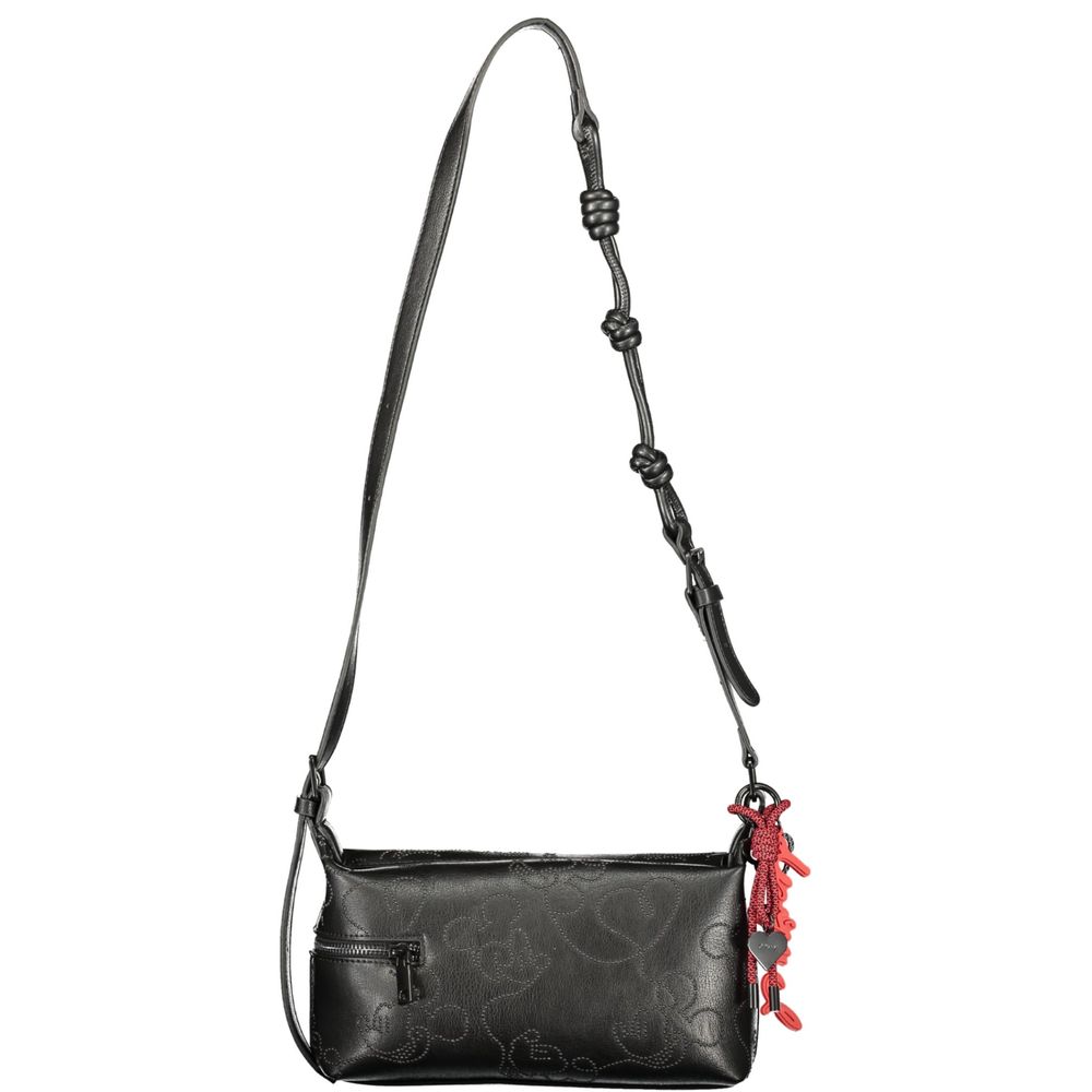 Schwarze Damen-Handtasche aus Polyurethan