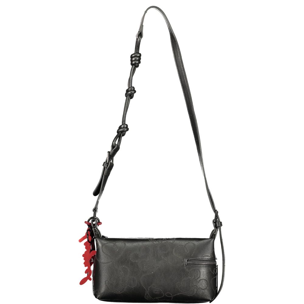 Schwarze Damen-Handtasche aus Polyurethan