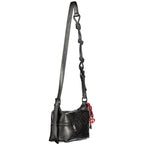 Schwarze Damen-Handtasche aus Polyurethan