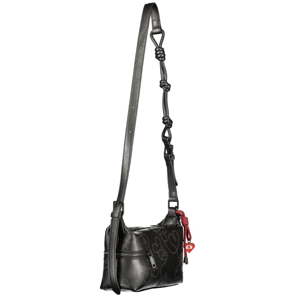 Schwarze Damen-Handtasche aus Polyurethan