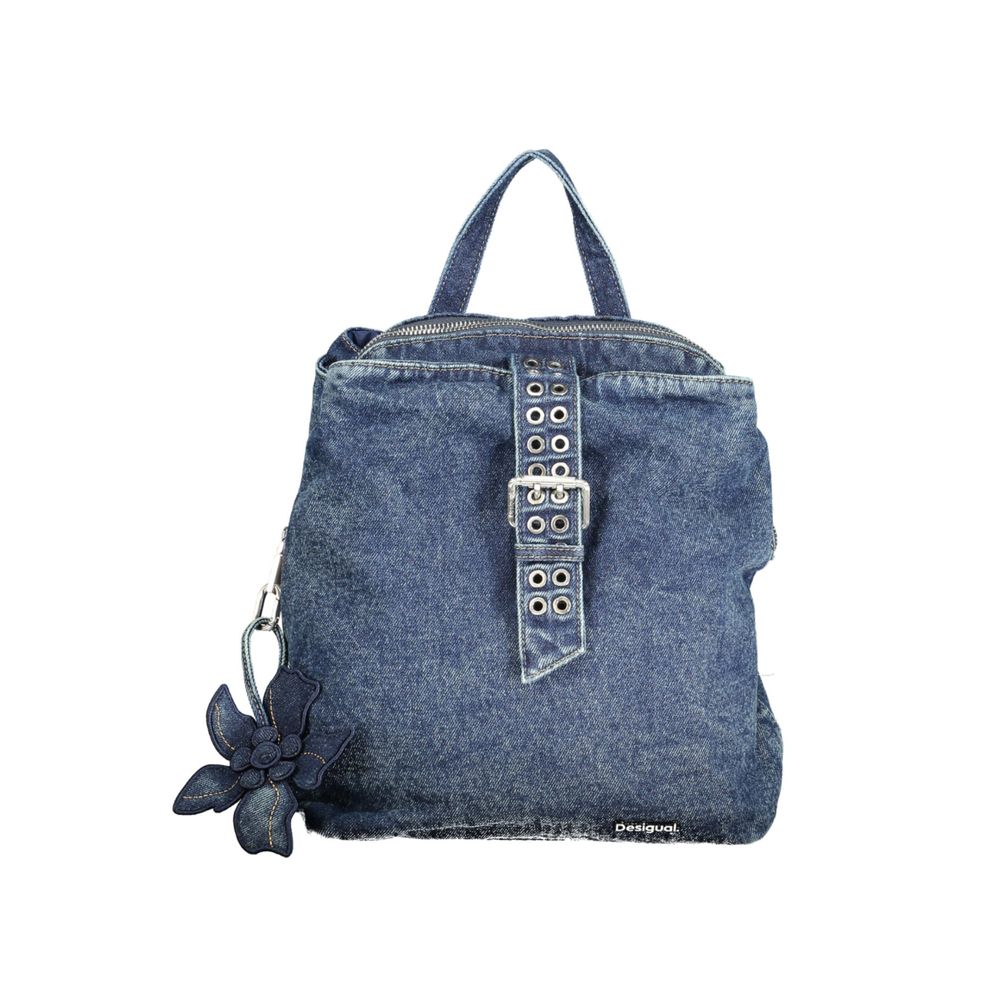 Blauer Damenrucksack aus Baumwolle