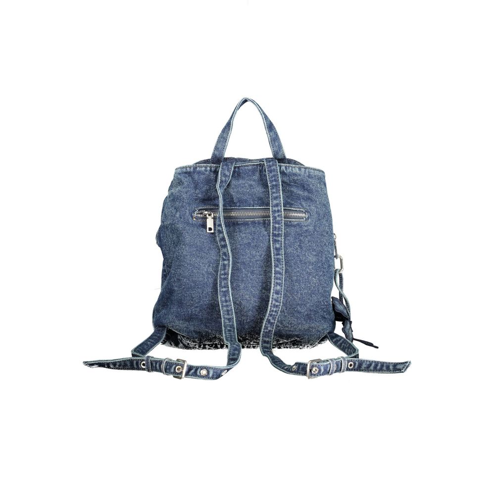 Blauer Damenrucksack aus Baumwolle