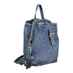 Blauer Damenrucksack aus Baumwolle