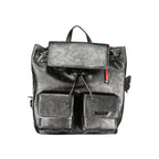 Schwarzer Mini-Rucksack aus Polyurethan für Damen