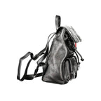 Schwarzer Mini-Rucksack aus Polyurethan für Damen