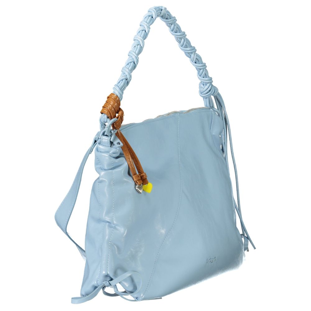 Handtasche aus Polyurethan in Azzurro für Damen