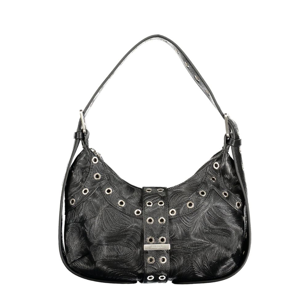 Schwarze Mini-Tasche aus Polyurethan für Damen