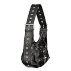 Schwarze Mini-Tasche aus Polyurethan für Damen